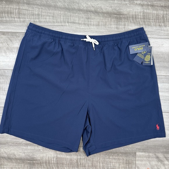Polo Ralph‎ Lauren Mens Big & Tall 7" Traveler Classic Swim Trunks Navy 2XLT NWT - Picture 1 of 7